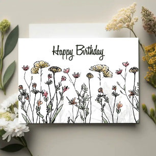 Summer Wildflower Meadow Birthday Card