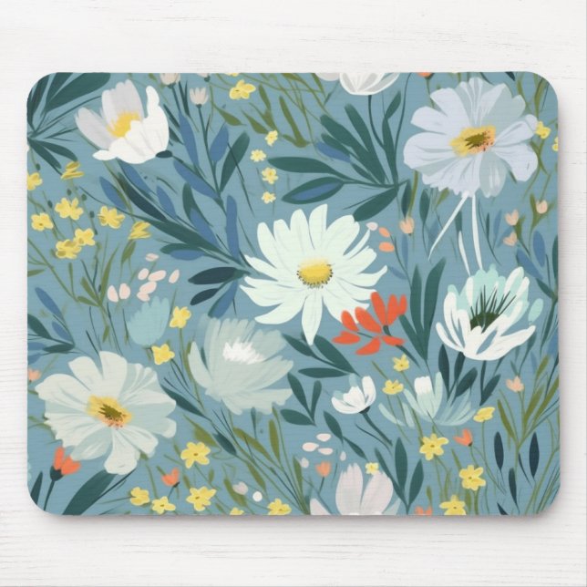 Summer Wildflower Meadow Design Mouse Mat (Front)