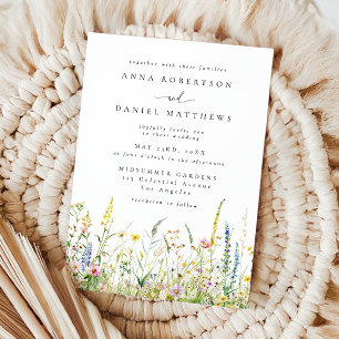 Summer Wildflower Meadow Wedding Invitation