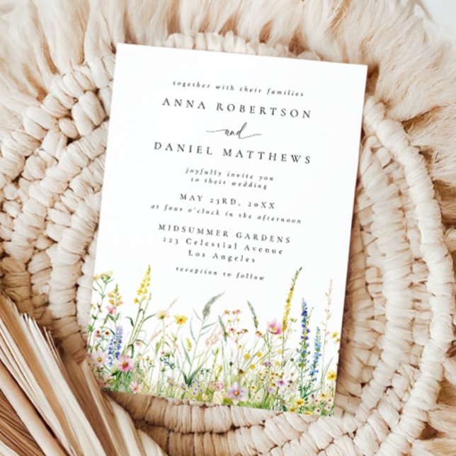 Summer Wildflower Meadow Wedding Invitation (Creator Uploaded)