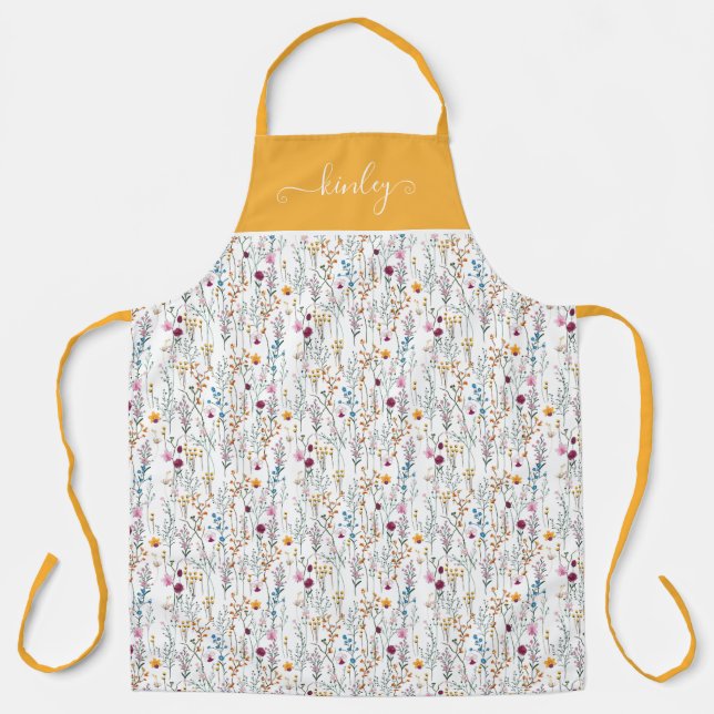 Summer Wildflower Pattern Apron (Front)