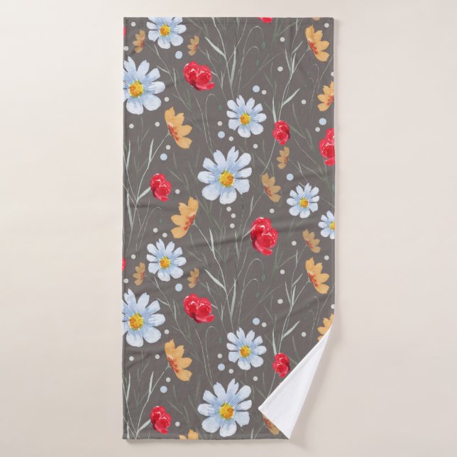 Summer Wildflower Pattern  Bath Towel (Bath Towel)