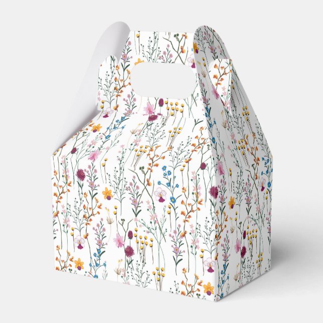 Summer Wildflower Pattern Favour Box (Front Side)