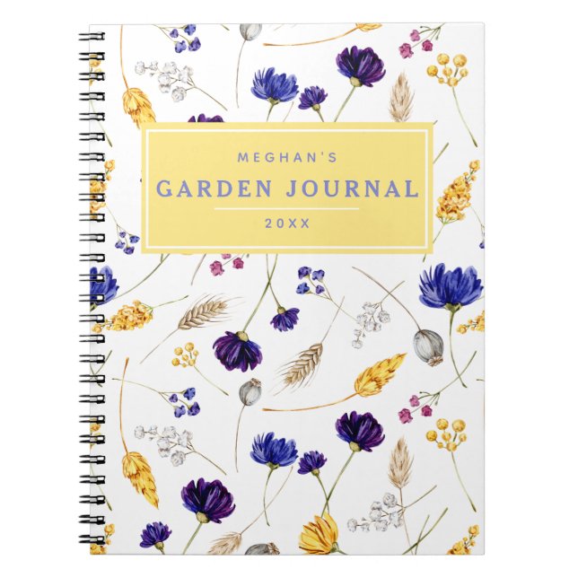 Summer Wildflower Pattern Gardening Journal (Front)