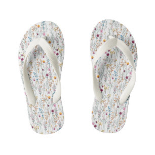 Summer Wildflower Pattern Kid's Flip Flops