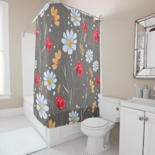 Summer Wildflower Pattern  Shower Curtain