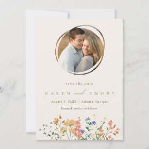 Summer Wildflower Photo Wedding Save The Date