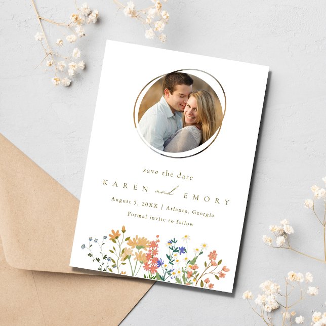 Summer Wildflower Photo Wedding  Save The Date (Creator Uploaded)