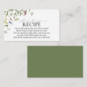 Summer Wildflower Please Bring A Recipe Enclosure Card