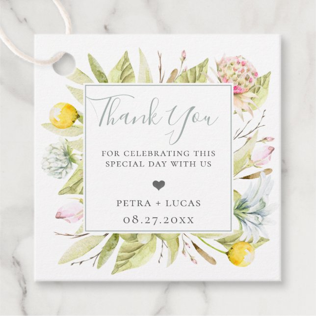 Summer Wildflower Thank You Favour Tags (Front)