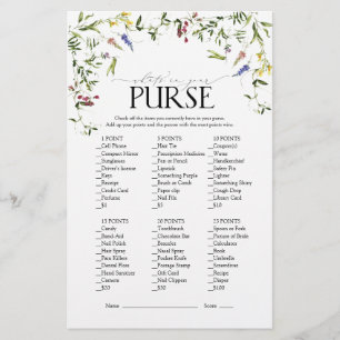 Summer Wildflower Watercolor Bridal Shower Game