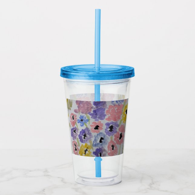 Summer Wildflowers  Acrylic Tumbler (Front)