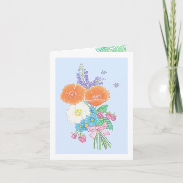 Summer Wildflowers Art Greeting Card Any occasion (Front)