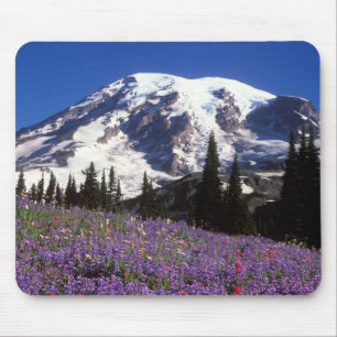 summer wildflowers at the base of Mount Rainier, 2 Mouse Mat
