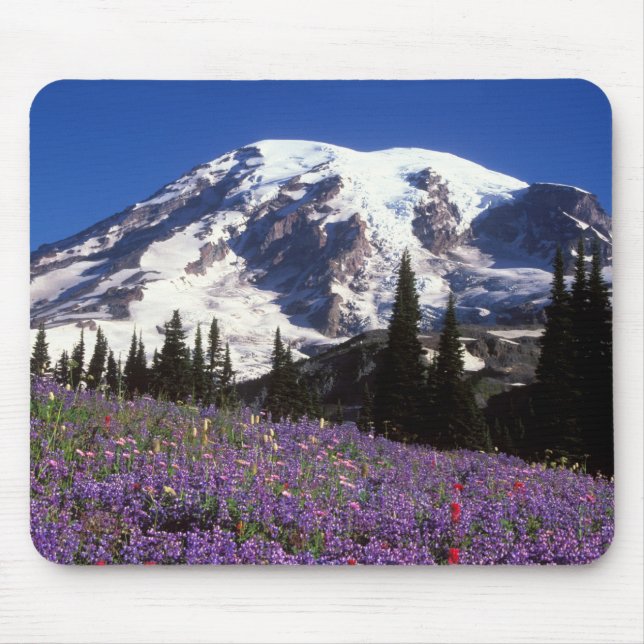 summer wildflowers at the base of Mount Rainier, 2 Mouse Mat (Front)
