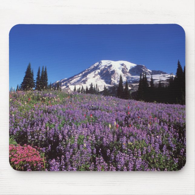 summer wildflowers at the base of Mount Rainier, Mouse Mat (Front)