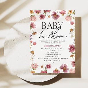 Summer Wildflowers Baby in Bloom Baby Shower Invitation
