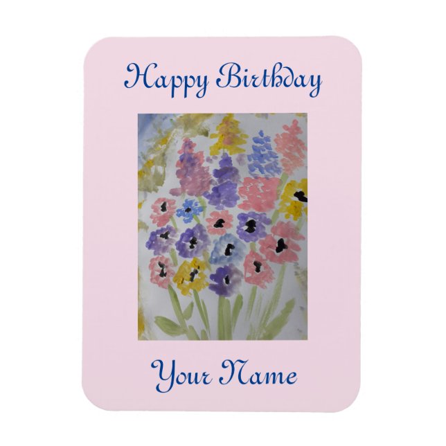 Summer Wildflowers Birthday Magnet (Vertical)
