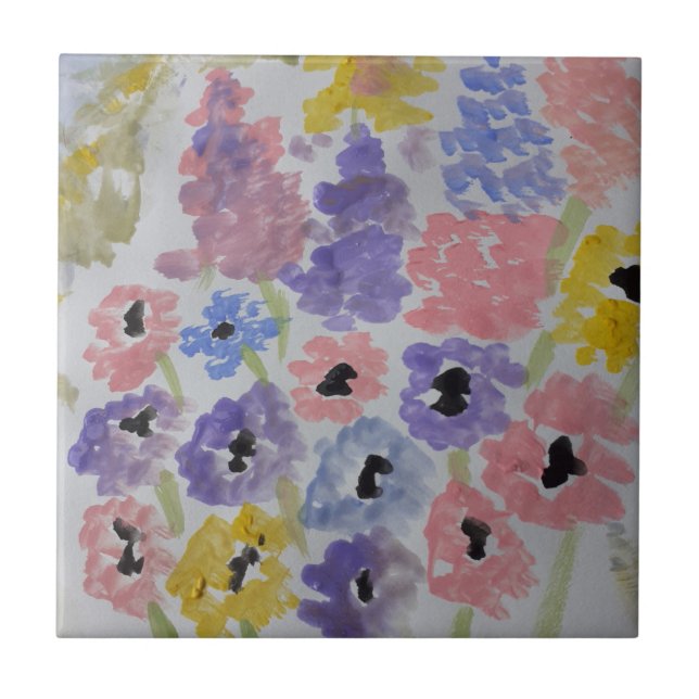 Summer Wildflowers Ceramic Tile (Front)