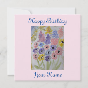 Summer Wildflowers Flat Birthday Card