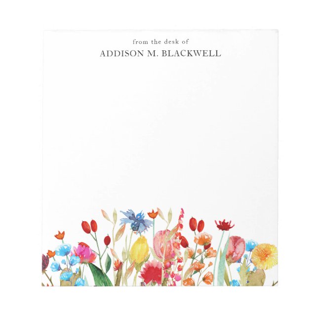 Summer Wildflowers From The Desk Of Notepad (Front)