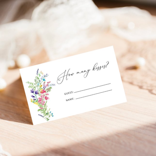 Summer Wildflowers Guess How Many Kisses Game  Enclosure Card (Creator Uploaded)
