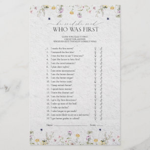 Summer Wildflowers He Said She Said Shower Game