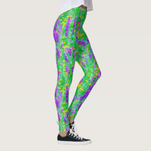 Summer Wildflowers in a Green Field Leggings