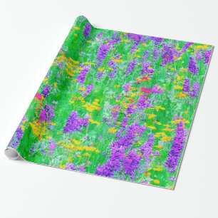 Summer Wildflowers in a Green Field   Wrapping Paper