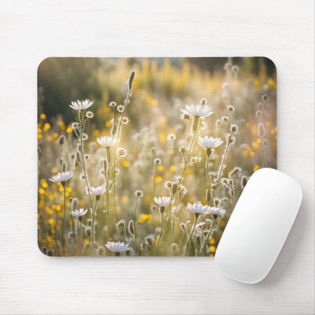 Summer Wildflowers In Field Mouse Mat (With Mouse)
