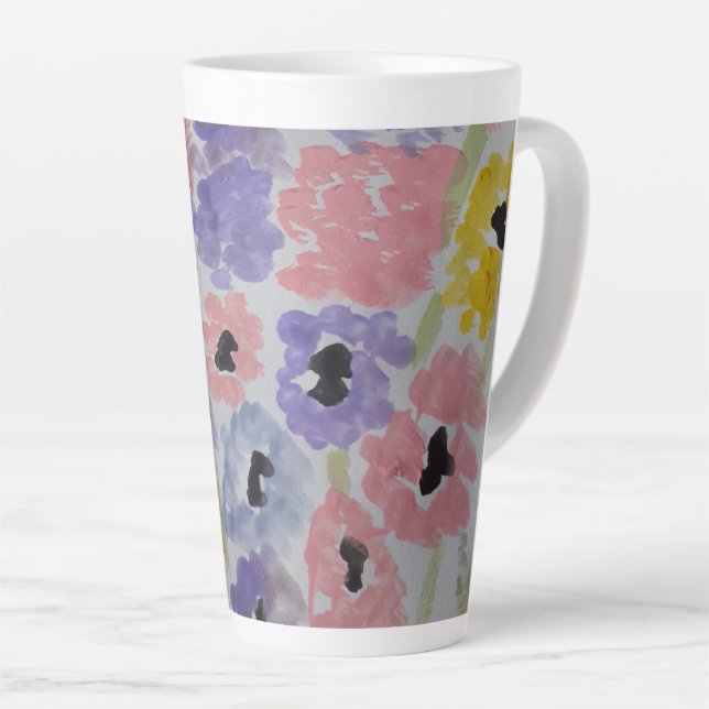 Summer Wildflowers Latte Mug (Right Angle)