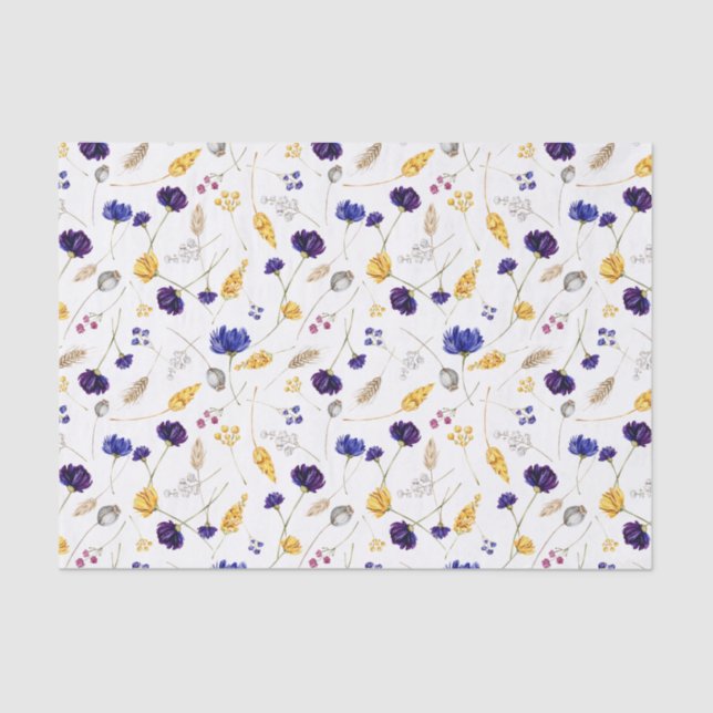 Summer Wildflowers Pattern  Tissue Paper (Front)