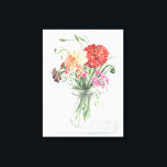 Summer Wildflowers - Pinks & Reds Canvas Print<br><div class="desc">Summer Wildflowers II by Jennifer Paxton Parker. Features primarily pink and red wildflowers in a mason jar.</div>