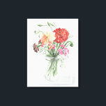 Summer Wildflowers - Pinks & Reds Canvas Print<br><div class="desc">Summer Wildflowers II by Jennifer Paxton Parker. Features primarily pink and red wildflowers in a mason jar.</div>