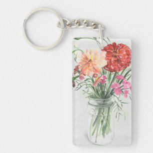 Summer Wildflowers - Pinks & Reds Key Ring