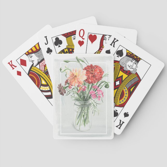 Summer Wildflowers - Pinks & Reds Playing Cards (Back)