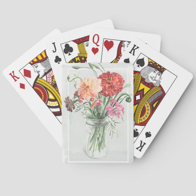 Summer Wildflowers - Pinks & Reds Playing Cards (Back)