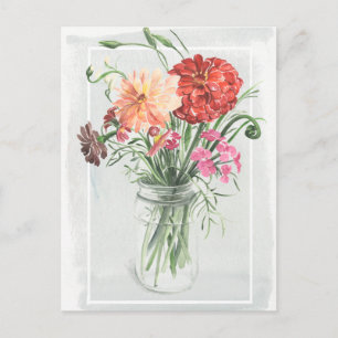 Summer Wildflowers - Pinks & Reds Postcard