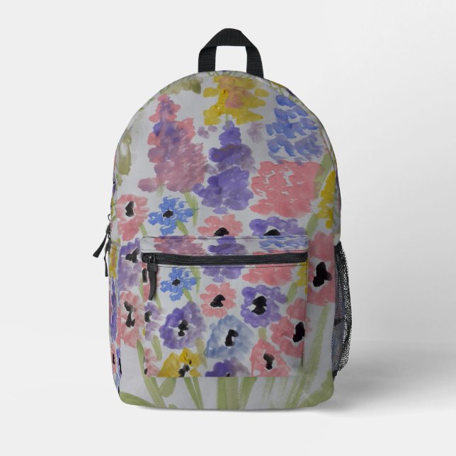 Summer Wildflowers Printed Backpack (Front)