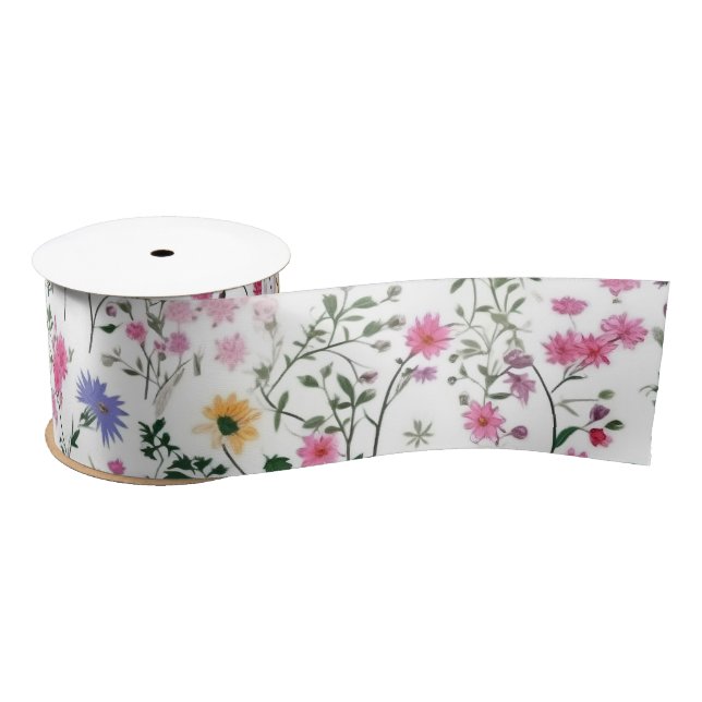 Summer Wildflowers Satin Ribbon (Spool)