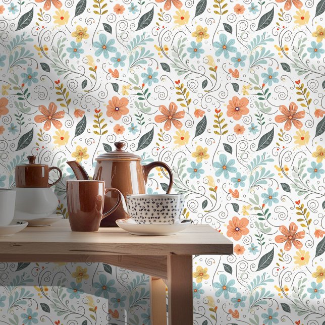 Summer Wildflowers & Swirls ID1064 Wallpaper (Creator Uploaded)