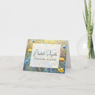 Summer Wildflowers Sympathy Thank You  Card