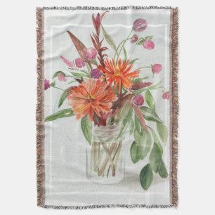 Summer Wildflowers Throw Blanket