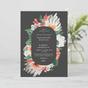 summer wildflowers watercolors wedding invitation