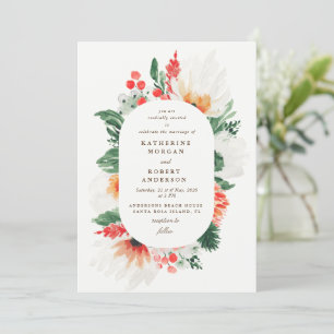 summer wildflowers watercolors wedding invitation