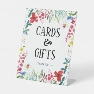 Summer Wildflowers Wedding Cards and Gifts Sign