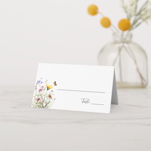 Summer wildflowers Wedding  Place card (Front)
