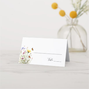 Summer wildflowers Wedding Place card