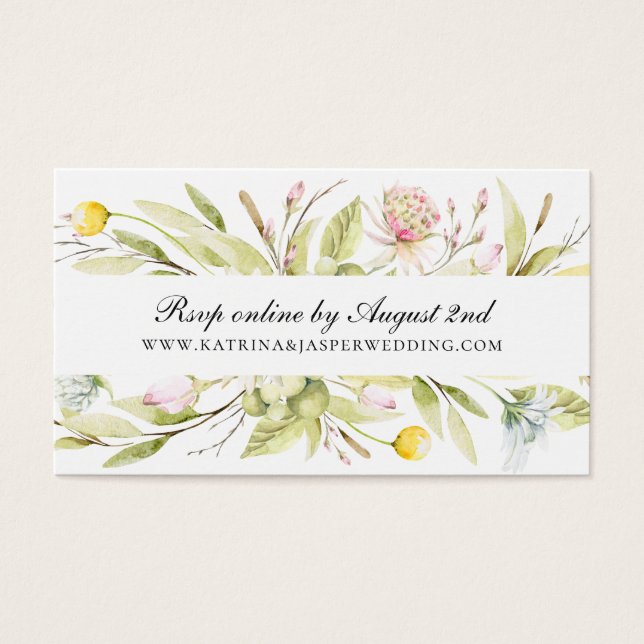Summer Wildflowers Wedding Website RSVP (Front)