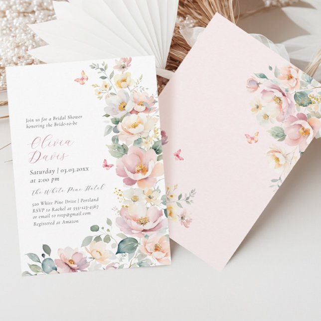 Summer Wildflowers Wreath Bridal Shower Invitation (Creator Uploaded)